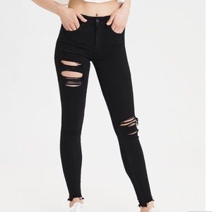 Black Ripped American Eagle Jeans